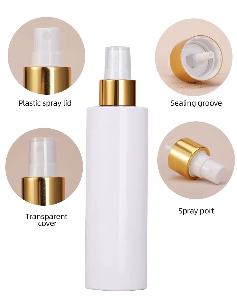 7oz / 200ml White Spray Bottles with Gold Mist Pump – 12 Pack for Makers & Small Businesses