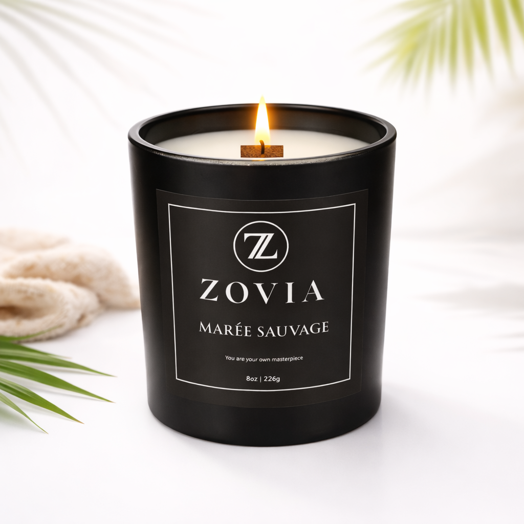 Marée Sauvage | Tropical Citrus, Coconut & Amber Coastal Wood Wick Candle | Coconut Soy Wax