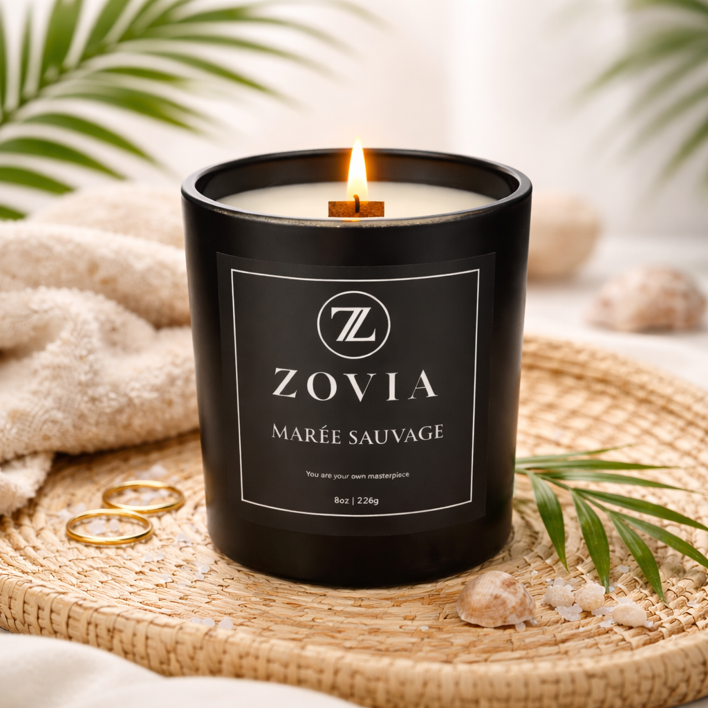 Marée Sauvage | Tropical Citrus, Coconut & Amber Coastal Wood Wick Candle | Coconut Soy Wax