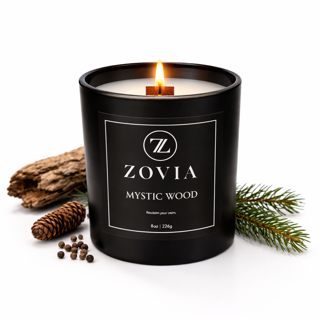 Mystic Wood | Mahogany Teakwood & Cedarwood Wood Wick Candle | Luxury Coconut Soy Candle