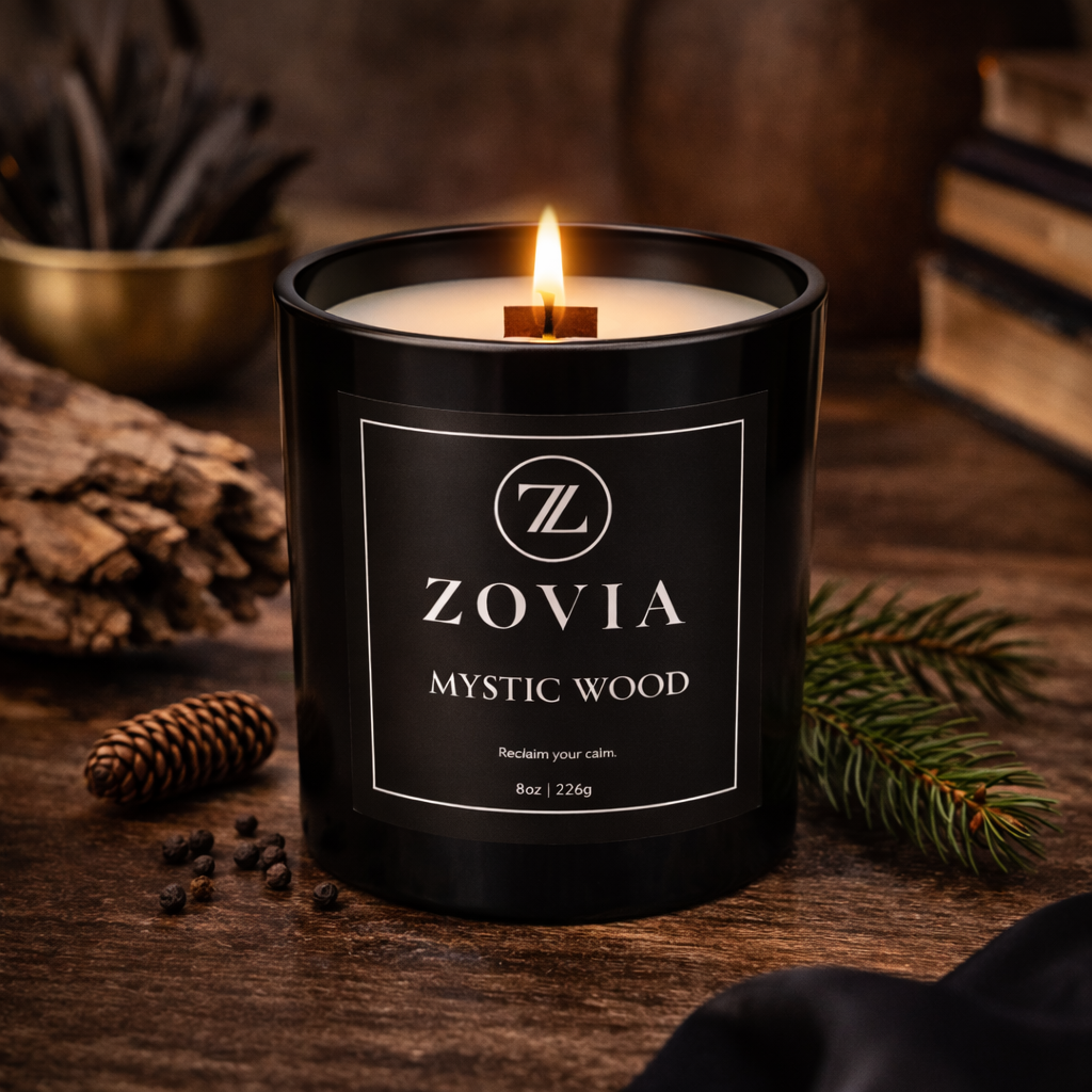 Mystic Wood | Mahogany Teakwood & Cedarwood Wood Wick Candle | Luxury Coconut Soy Candle
