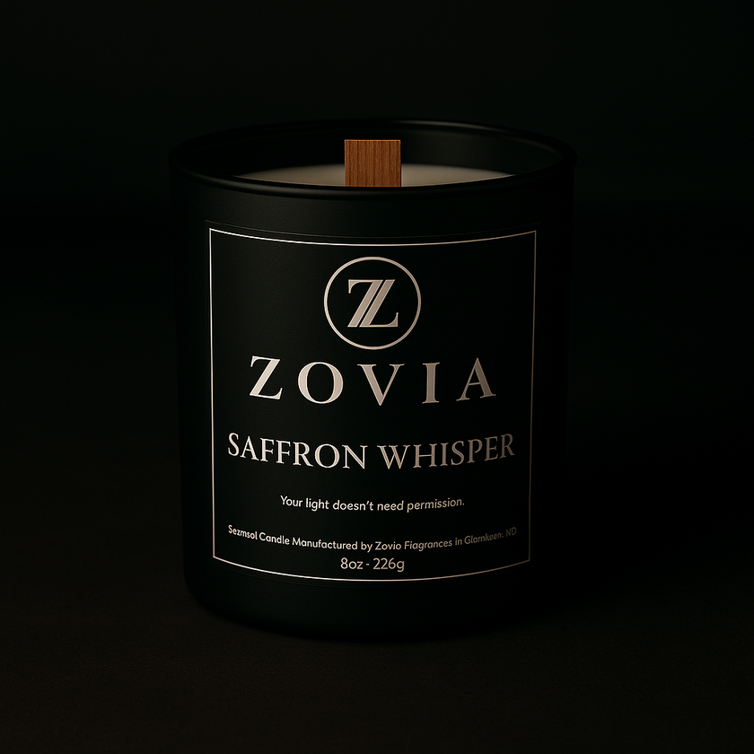 Saffron Whisper Candle – Exotic Jasmine, Cedar & Amberwood Home Fragrance