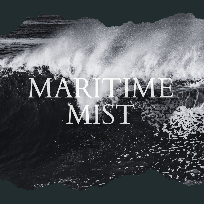 Maritime Mist 8oz Wood Wick Candle | Coconut Soy Wax | Ocean Breeze Scent