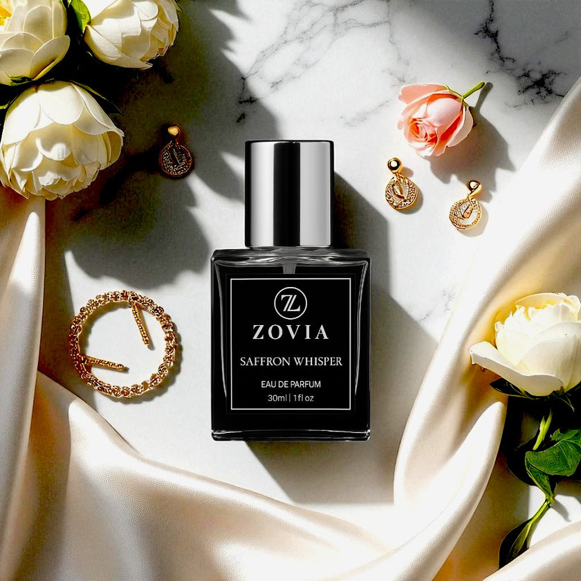 Saffron Whisper – Luxury Women's Perfume | Warm Amber Floral Scent by Zovia | 30ml