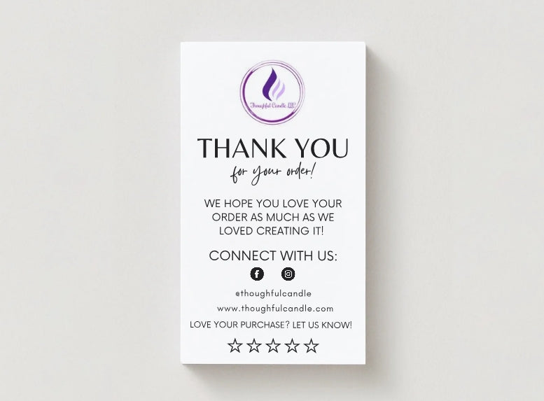 Custom Car Diffuser Care Cards | Customize with your business logo!