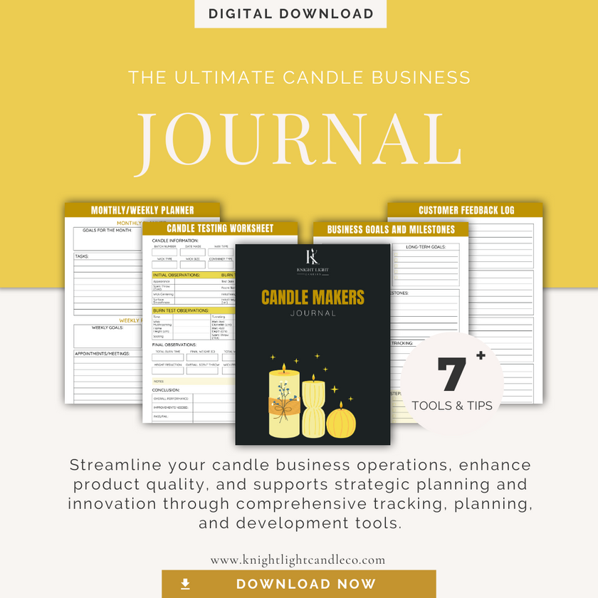 Candle Makers Journal | Product Testing Worksheets | Customer Feedback Form | Event Planner & More!