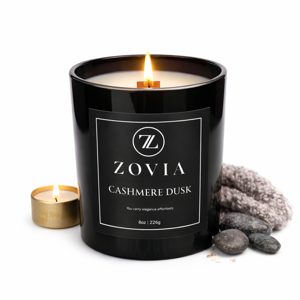 Cashmere Dusk | Spiced Vanilla, Jasmine & Sandalwood Wood Wick Candle | Coconut Soy Wax