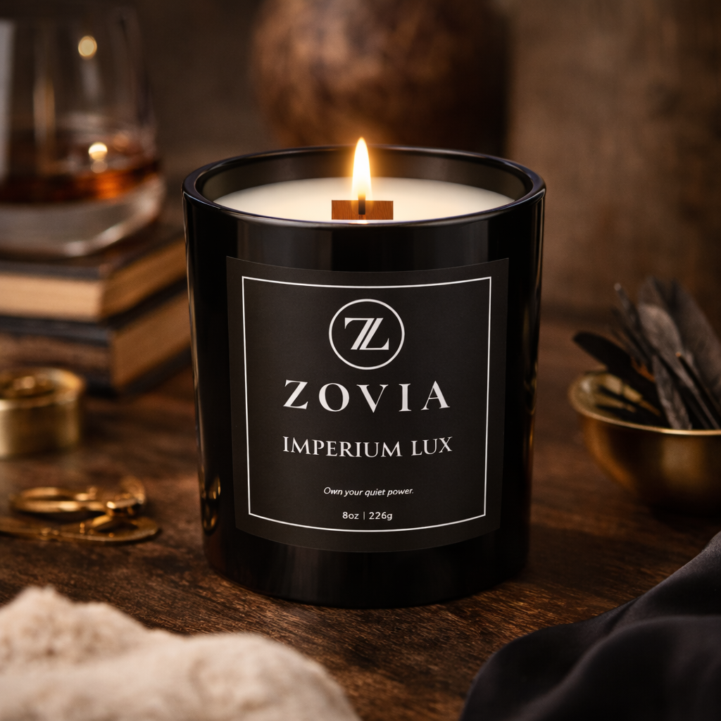 Imperium Lux | Jasmine, Patchouli & Amber Musk Wood Wick Candle | Handcrafted Coconut Soy