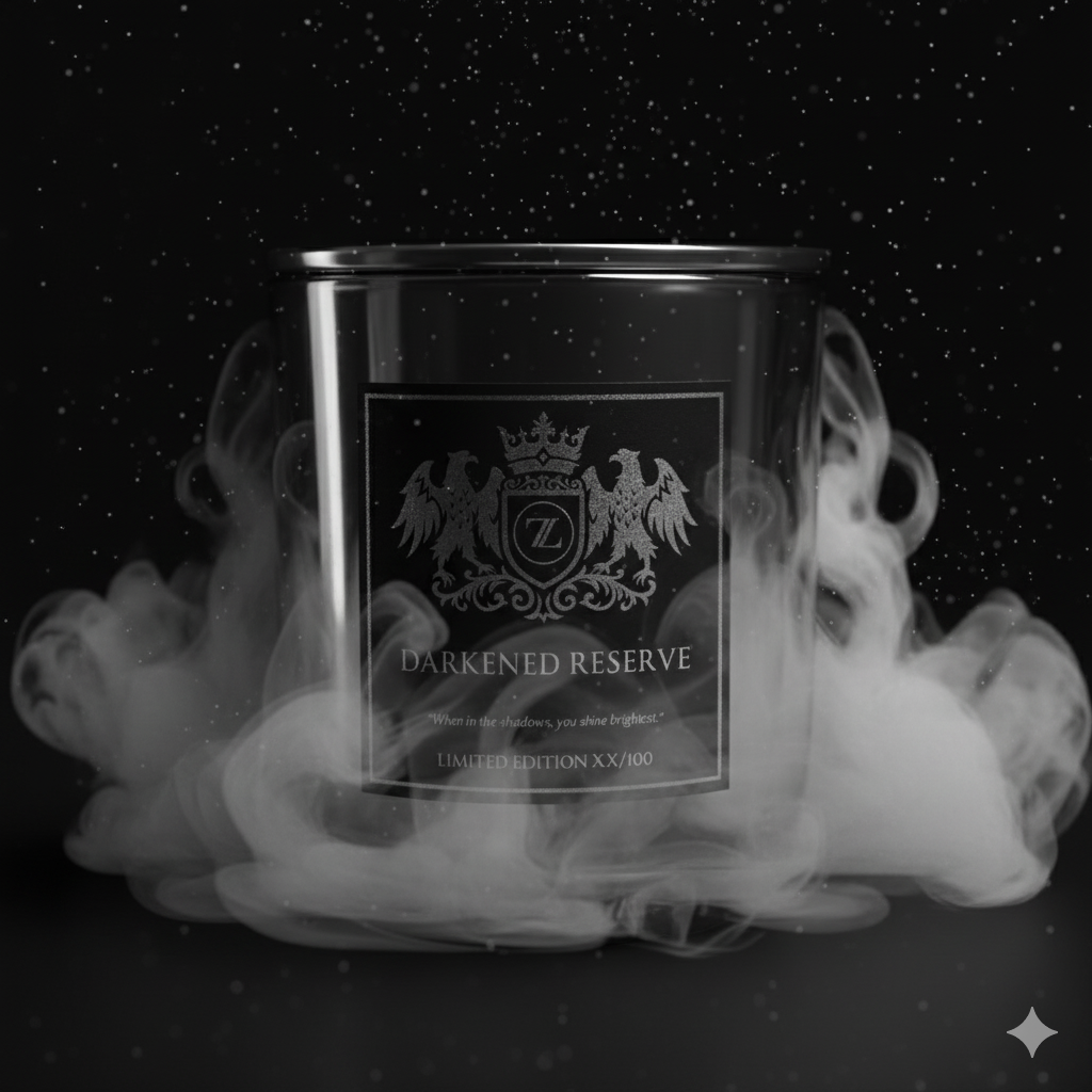 Limited edition fir and oud wood wick candle - The Darkened Reserve, one of 100 made with Certificate of Authenticity